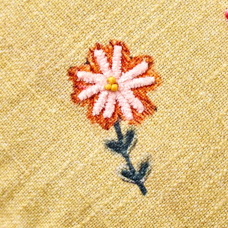 Glance Peace Embroidered Filled Cushion - 35x35cm