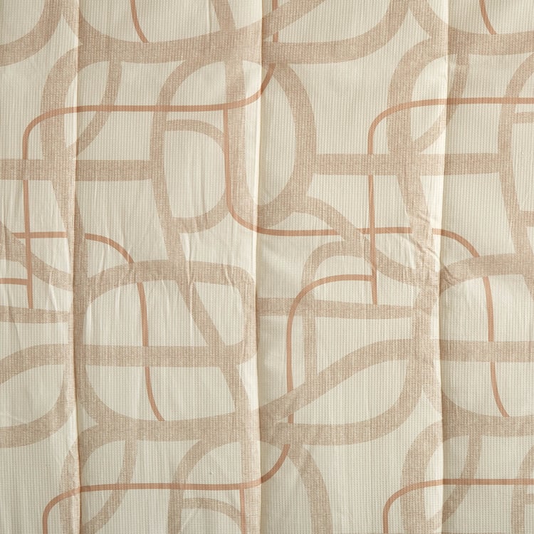 Natural Tranquil Waffle Cotton Printed Reversible Double Comforter