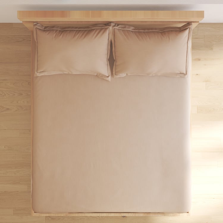 Natural Tranquil Waffle Cotton 172TC 3Pcs King Fitted Bedsheet Set