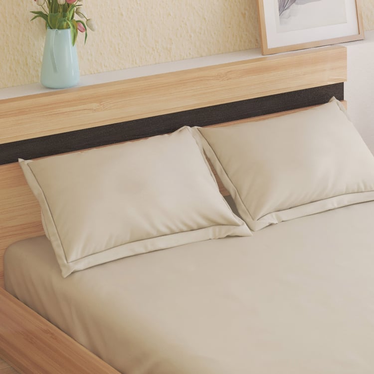 Natural Tranquil Waffle Cotton 172TC 3Pcs Super King Bedsheet Set