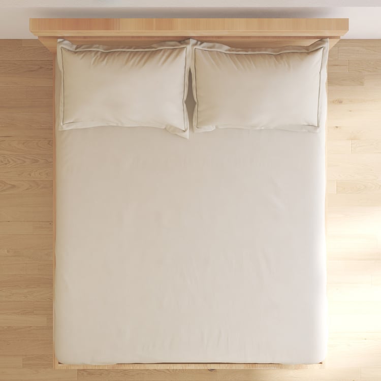 Natural Tranquil Waffle Cotton 172TC 3Pcs Super King Bedsheet Set