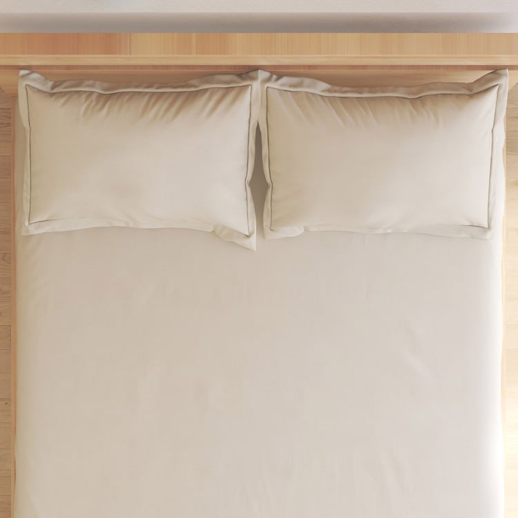 Natural Tranquil Waffle Cotton 172TC 3Pcs Super King Bedsheet Set