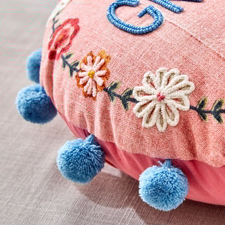 Glance Grateful Embroidered Filled Cushion - 35x35cm