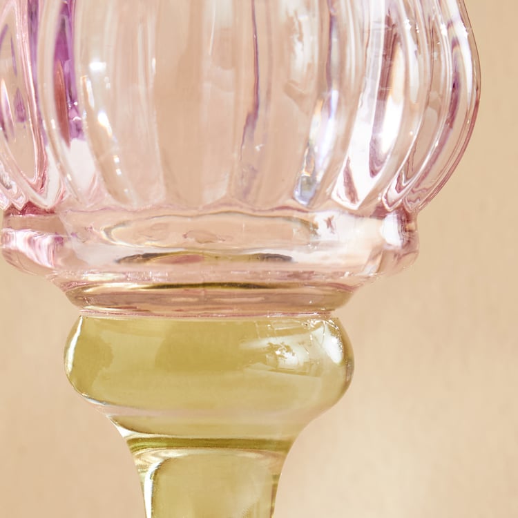 Fiora Delphi Glass Pedestal Tulip Candle Holder - Large