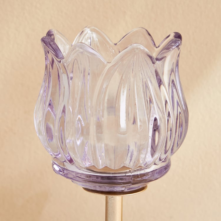 Fiora Delphi Glass Pedestal Multi T-Light Holder