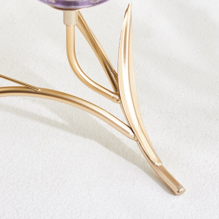 Fiora Delphi Glass Pedestal Multi T-Light Holder