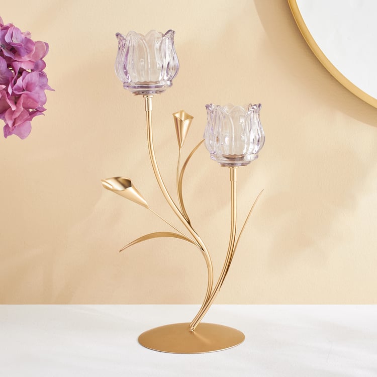 Fiora Delphi Glass Pedestal Multi T-Light Holders