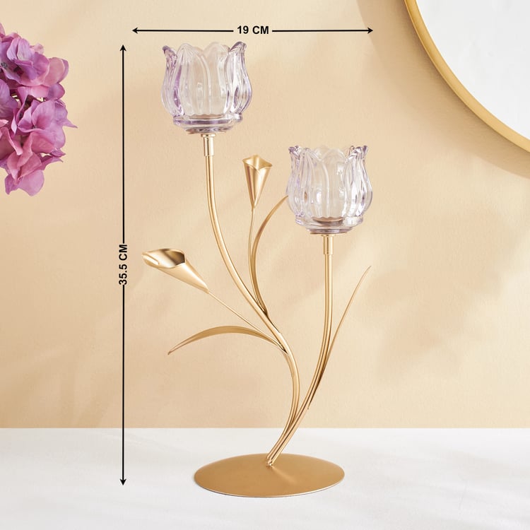 Fiora Delphi Glass Pedestal Multi T-Light Holders
