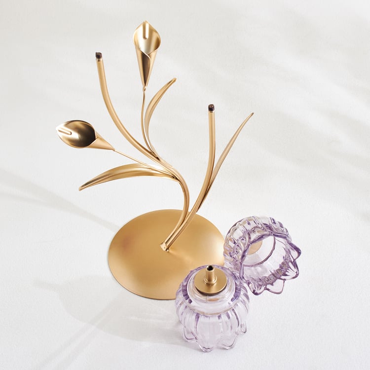 Fiora Delphi Glass Pedestal Multi T-Light Holders