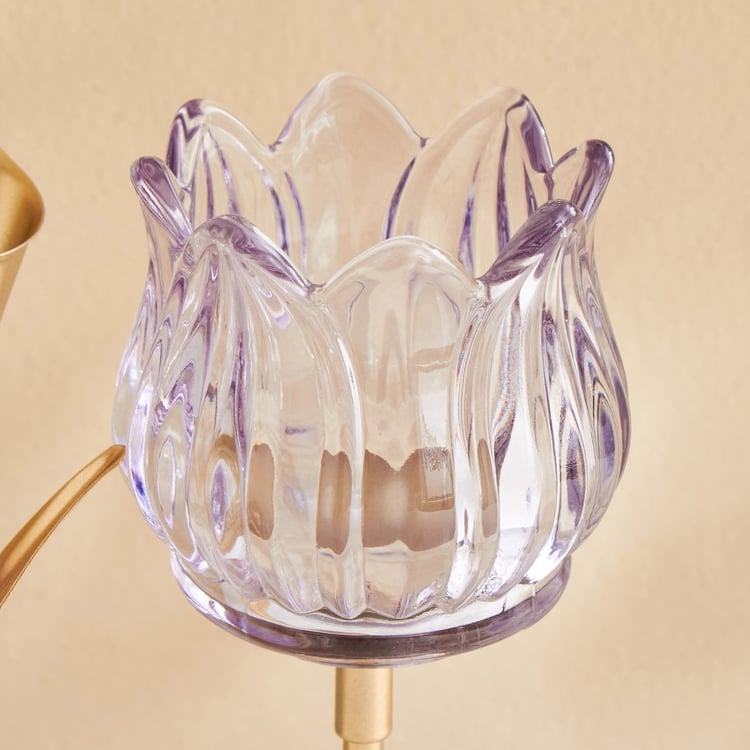 Fiora Delphi Glass Pedestal Multi T-Light Holders