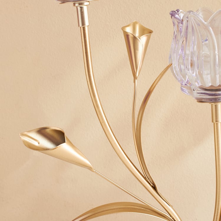 Fiora Delphi Glass Pedestal Multi T-Light Holders