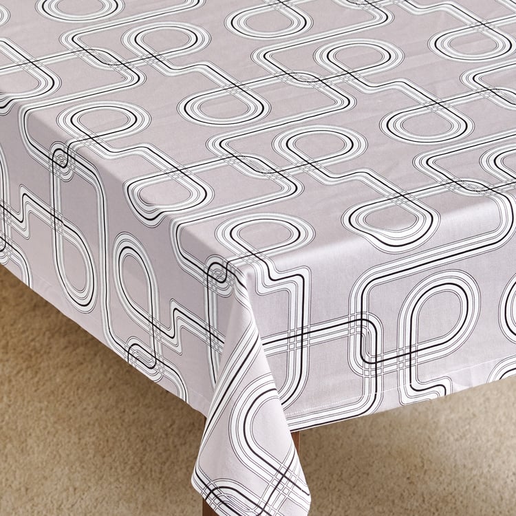 Drake Monochrome Cotton Printed 6-Seater Table Cloth - 200x150cm
