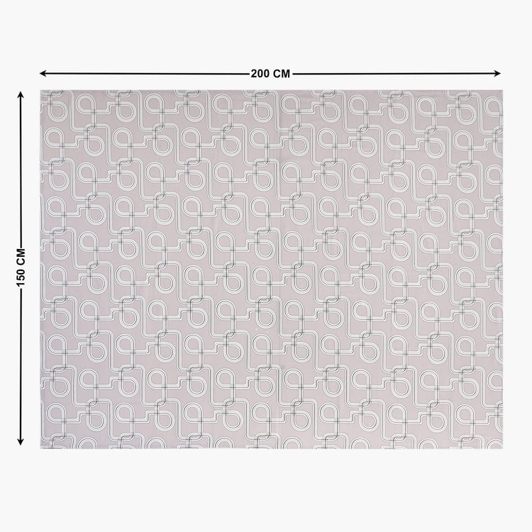 Drake Monochrome Cotton Printed 6-Seater Table Cloth - 200x150cm