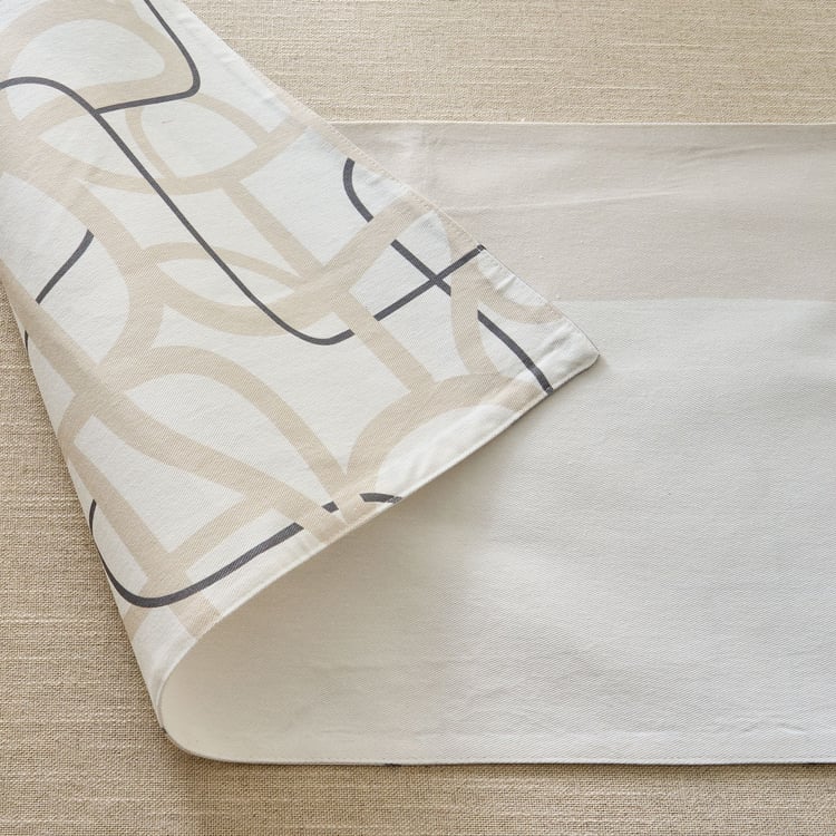 Drake Ecliptic Saga Monochrome Cotton Printed Reversible Table Runner
