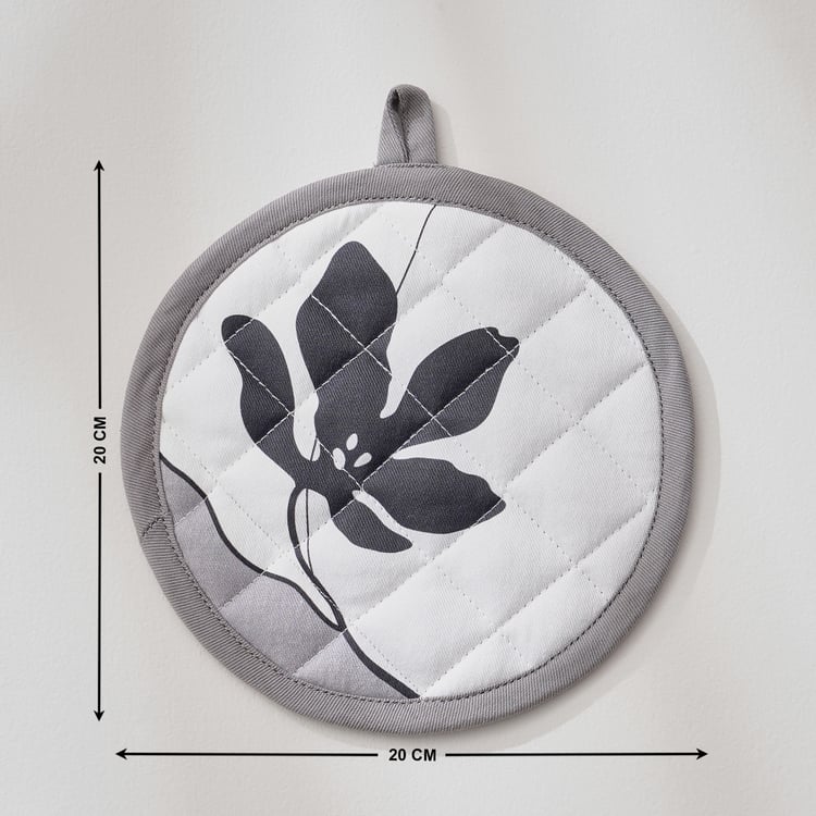 Drake Monochrome Set of 2 Cotton Printed Pot Holders