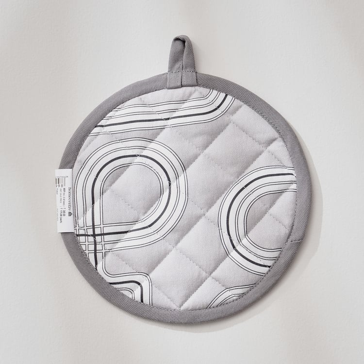 Drake Monochrome Set of 2 Cotton Printed Pot Holders