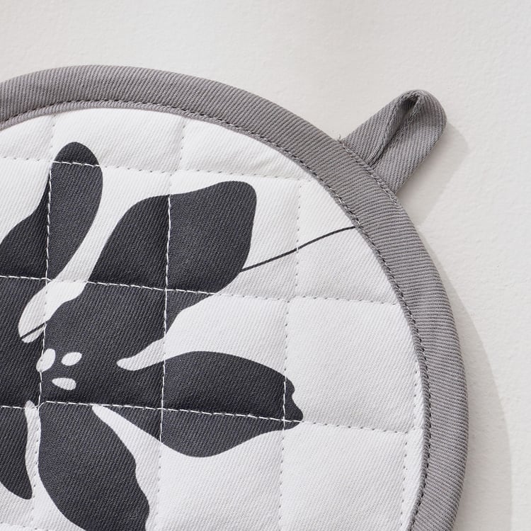 Drake Monochrome Set of 2 Cotton Printed Pot Holders