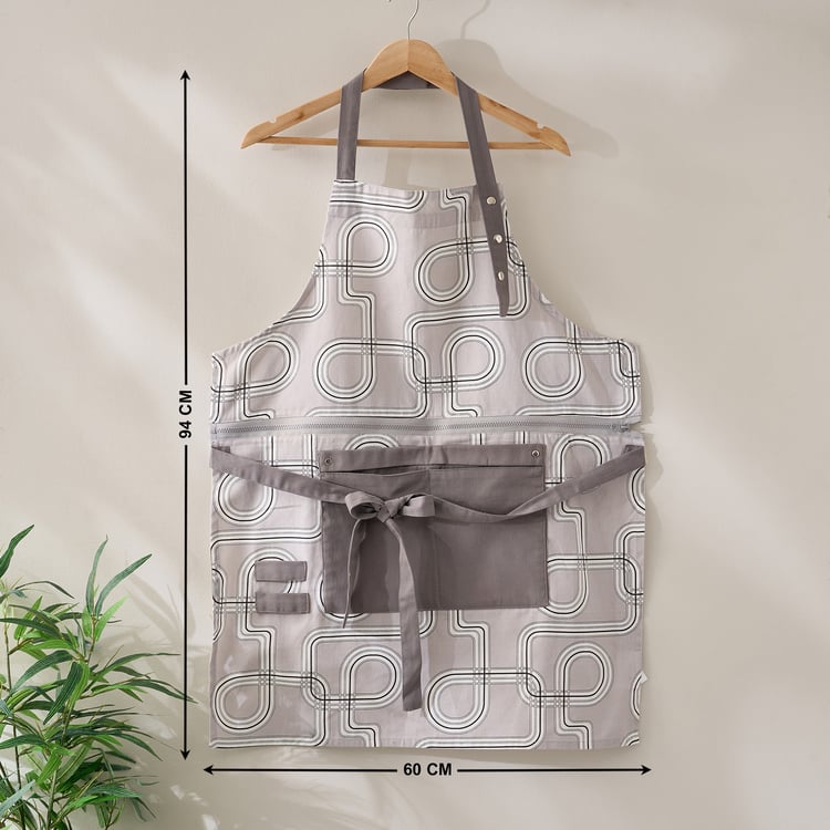 Drake Monochrome Cotton Printed Kitchen Apron