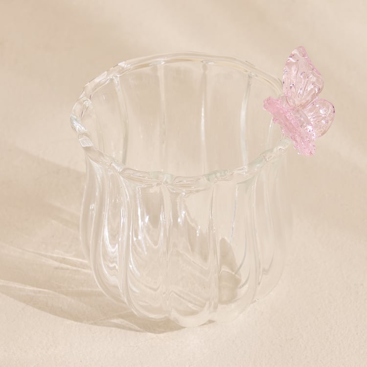 Fiora Darcy Glass Butterfly Votive Candle Holder