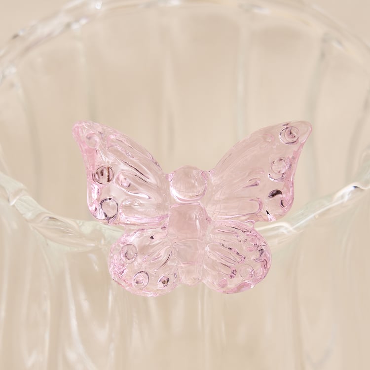 Fiora Darcy Glass Butterfly Votive Candle Holder
