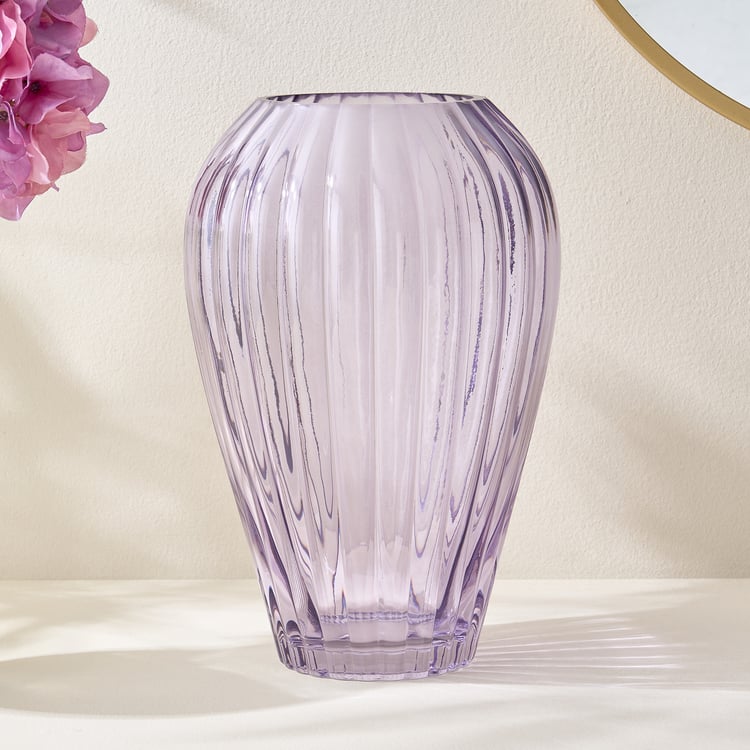 Fiora Delphi Glass Ribbed Vase