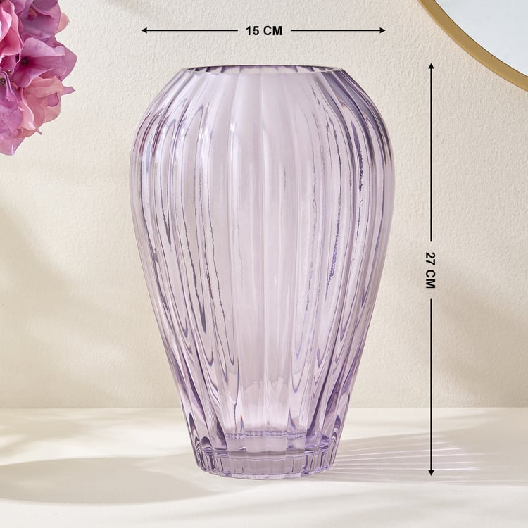 Fiora Delphi Glass Ribbed Vase