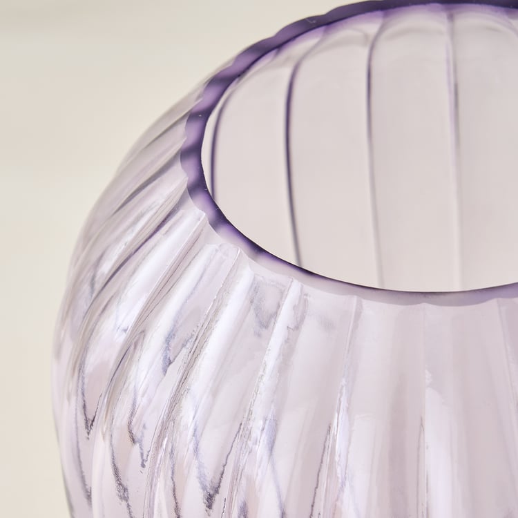 Fiora Delphi Glass Ribbed Vase