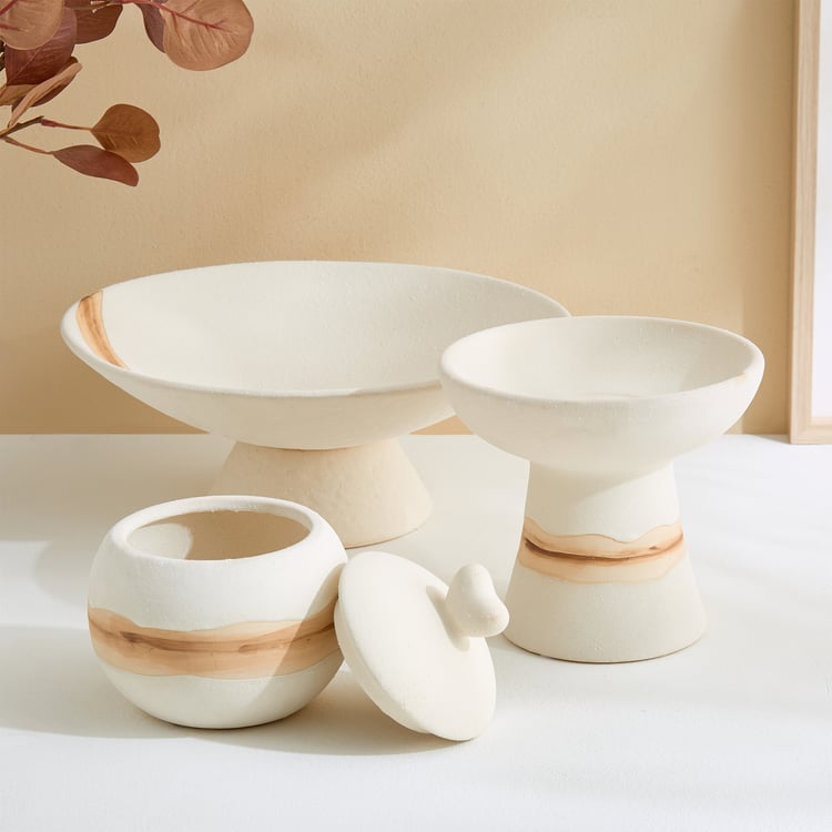 Fawn Ceramic Splash Pedestal Decorative Bowl