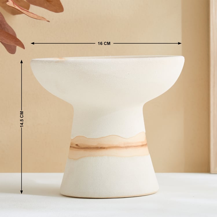 Fawn Ceramic Splash Pedestal Decorative Bowl