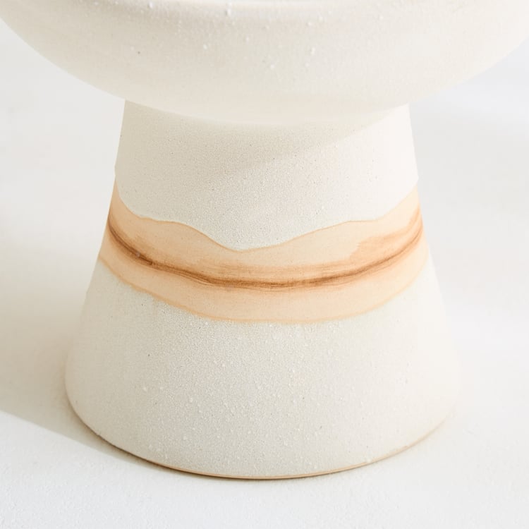 Fawn Ceramic Splash Pedestal Decorative Bowl