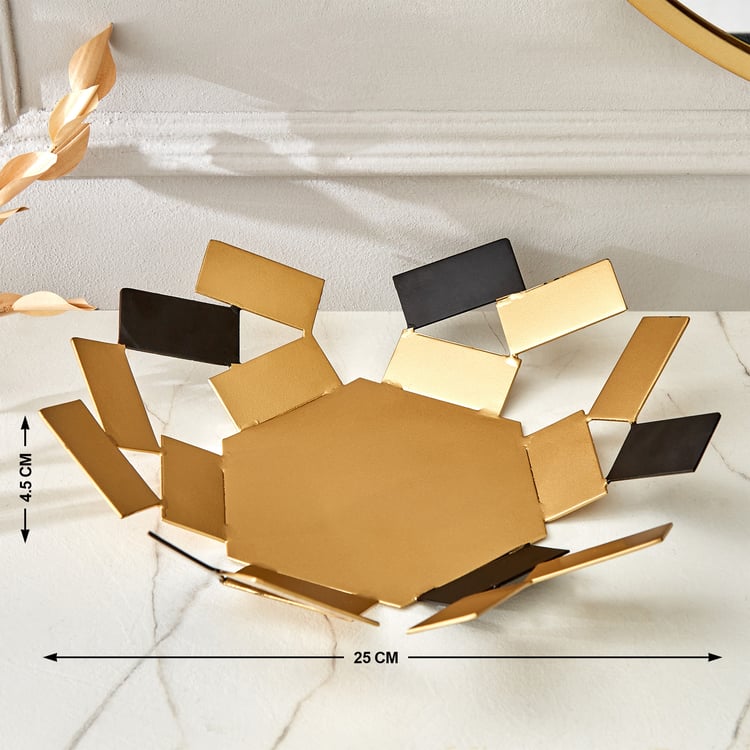 Royale Zion Metal Geometric Decorative Bowl