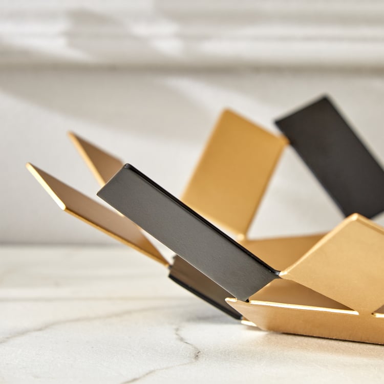 Royale Zion Metal Geometric Decorative Bowl