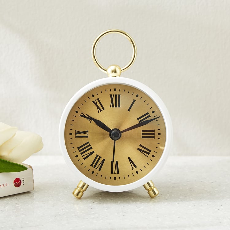 Casablanca Gloss Glass Roman Table Clock - 8x4x11.5cm