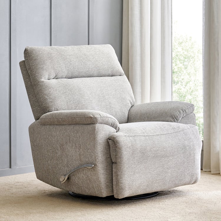 Highlander Fabric 1-Seater Swivel Recliner - Grey