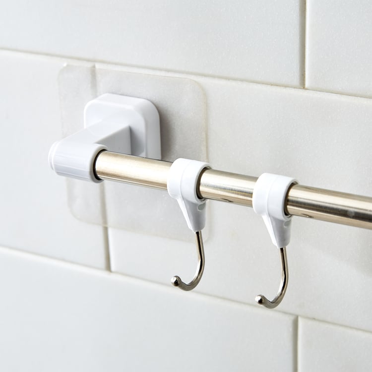 Orion Medallion Adhesive Towel Bar with Hooks