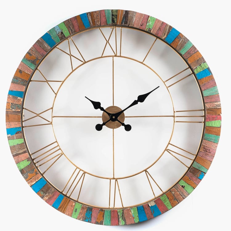 VEDAS Mystical India Wooden Wall Clock - 71.1cm