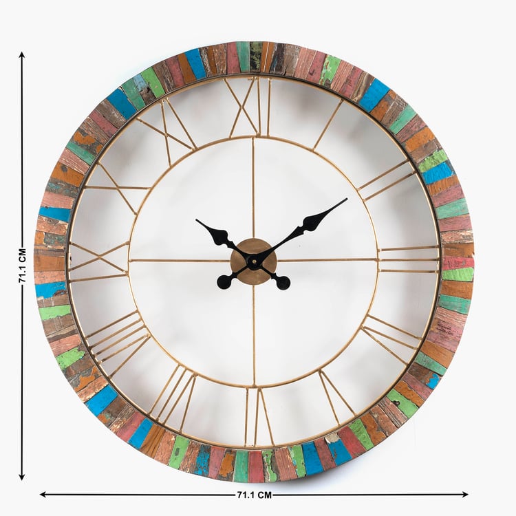 VEDAS Mystical India Wooden Wall Clock - 71.1cm