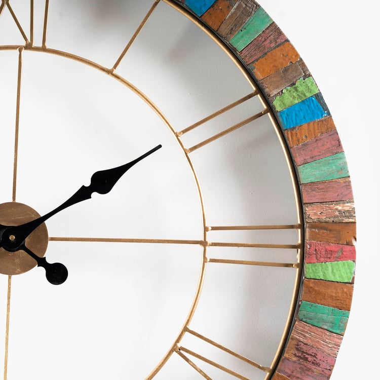 VEDAS Mystical India Wooden Wall Clock - 71.1cm
