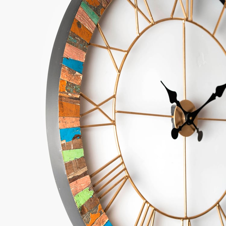 VEDAS Mystical India Wooden Wall Clock - 71.1cm