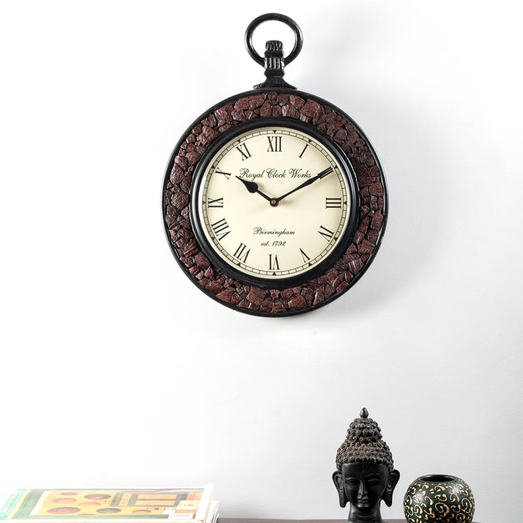 VEDAS Mystical India Wooden Wall Clock - 30.5cm