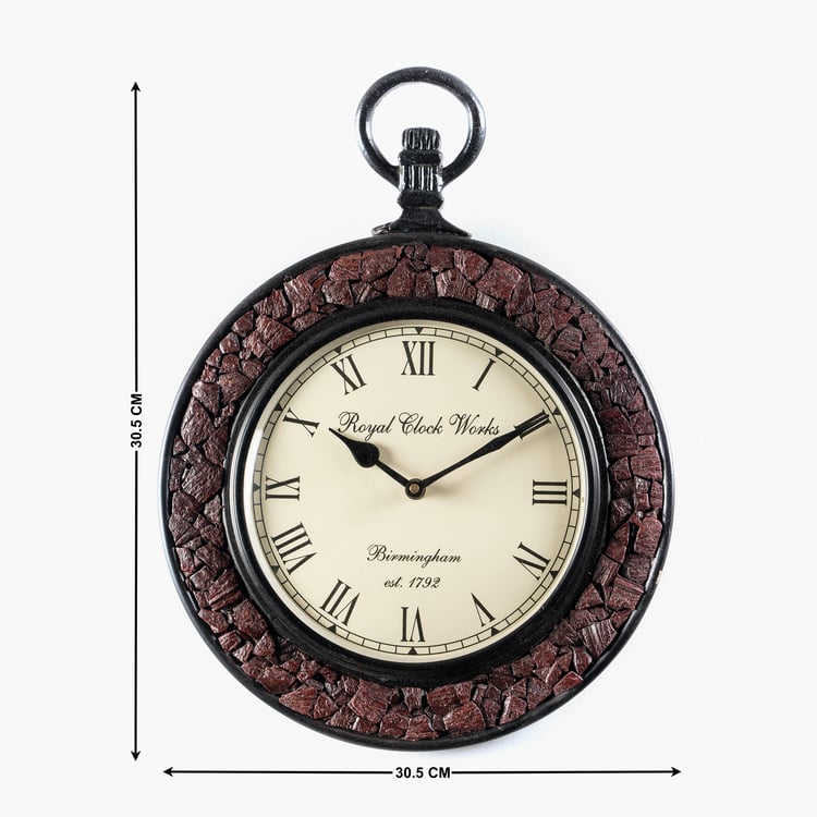VEDAS Mystical India Wooden Wall Clock - 30.5cm