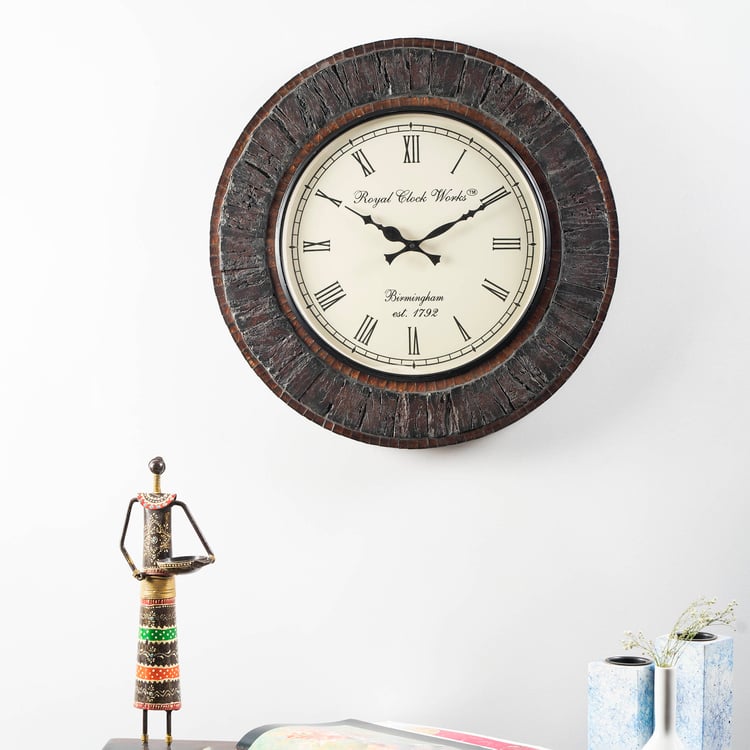VEDAS Mystical India Wooden Wall Clock - 45.7cm