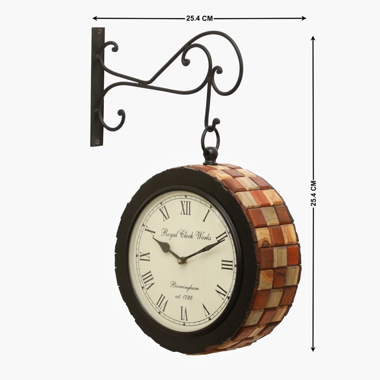VEDAS Mystical India Metal Double-Sided Wall Clock - 25.4cm