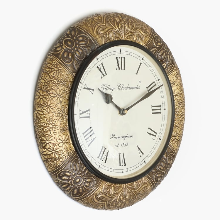 VEDAS Mystical India Metal and Wood Wall Clock - 30.5cm