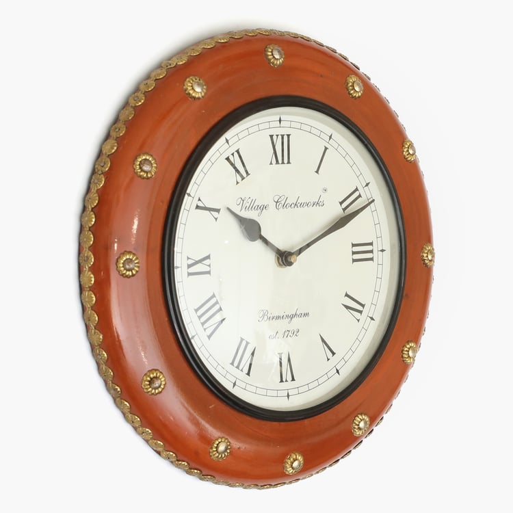VEDAS Mystical India Wooden Wall Clock - 30.5cm