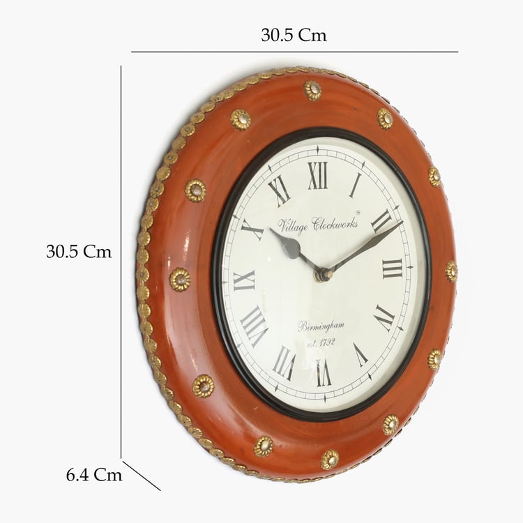 VEDAS Mystical India Wooden Wall Clock - 30.5cm