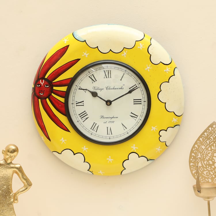 VEDAS Mystical India Wooden Wall Clock - 30.5cm