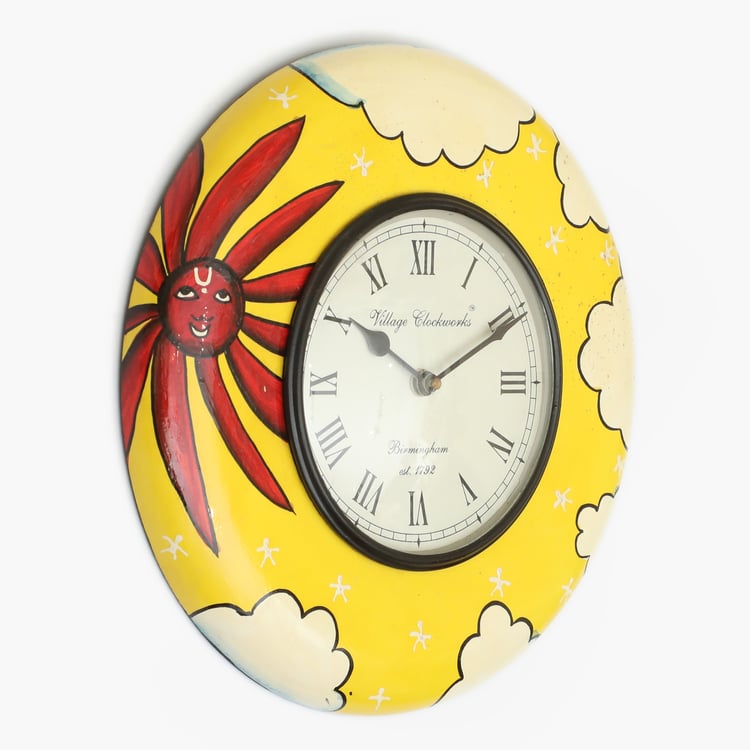 VEDAS Mystical India Wooden Wall Clock - 30.5cm