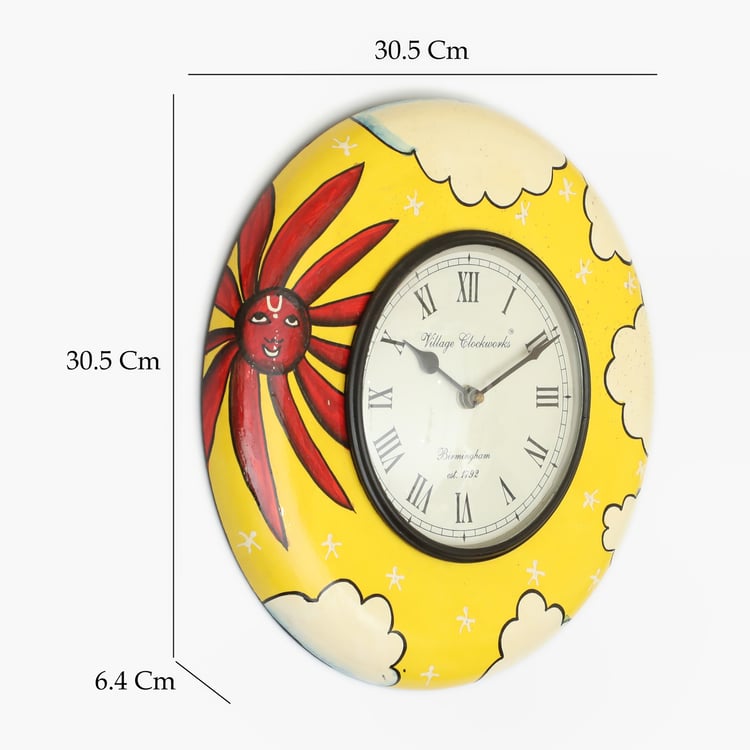 VEDAS Mystical India Wooden Wall Clock - 30.5cm