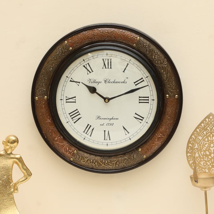 VEDAS Mystical India Wooden Wall Clock - 30.5cm